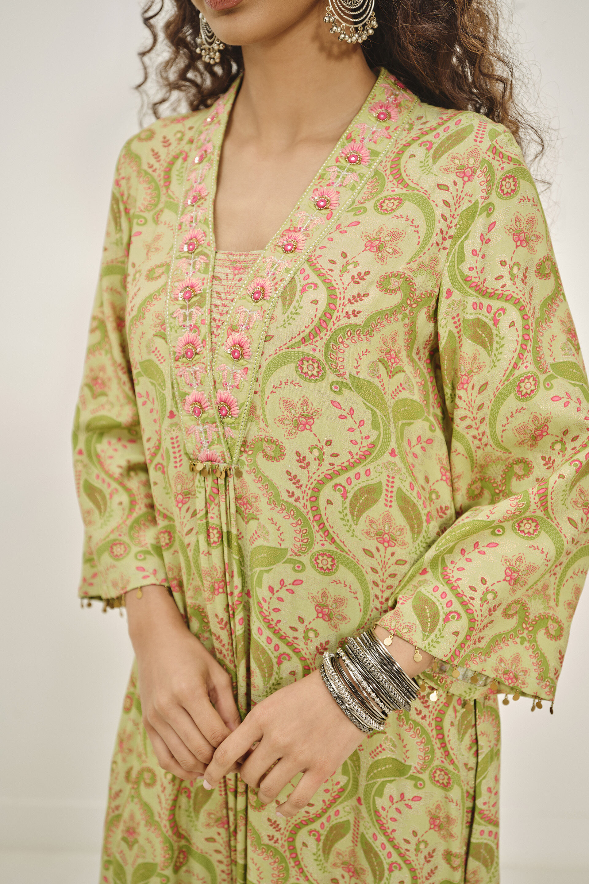 Suhaana Sage Green Kurta Set, Sage Green, image 4